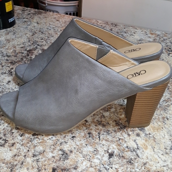 Cato grey open toe heeled 10 - Picture 4 of 6